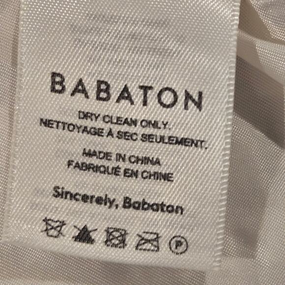 Babaton Size 8 Neutral Beige Little Tweed Cropped Button-Up 3/4 Sleeve Jacket - Picture 10 of 11